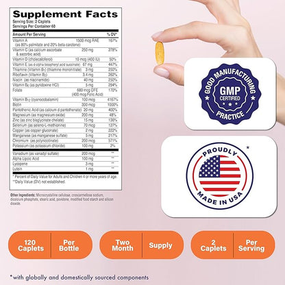 Health Thru Nutrition Ultra-Betic Multivitamin 120 Count | Supports Nerve, Vision, Energy | with ALA, Lycopene | Non-GMO, Clean Label | Third-Party Tested for Quality