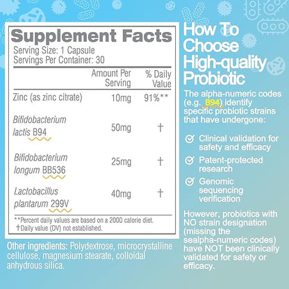 Life-Space IBS Support Probiotic, Clinically Poven to IBS Relief, 4 in 1 Probiotics for Women and Men, 27 Billion CFU, Supports Reduce Symptoms of IBS, Include Bloating, Gas & Diarrhea, 30 ct