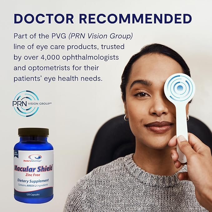 Doctor’s Advantage Zinc-Free Macular Shield Eye Vitamins - 120 Capsules, 30-Day Supply - Lutein and Zeaxanthin Supplements with AREDS-2 Ingredients for Age-Related Eye Support