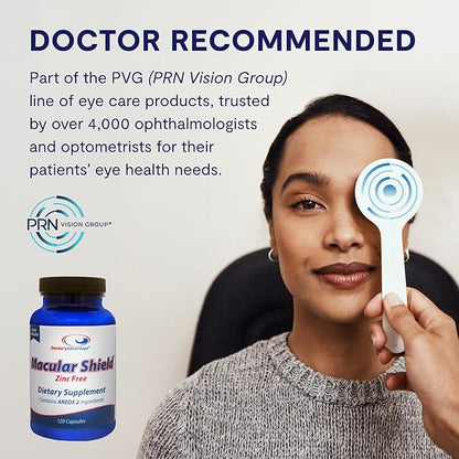 Doctor’s Advantage Zinc-Free Macular Shield Eye Vitamins - 120 Capsules, 30-Day Supply - Lutein and Zeaxanthin Supplements with AREDS-2 Ingredients for Age-Related Eye Support