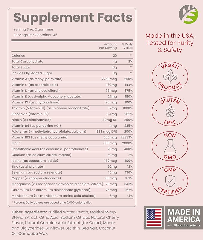BariSlim Advanced Bariatric Multivitamin Gummies - Specially Formulated Bariatric Vitamins for Patients After Weight Loss Surgery - Supports Energy & Immune Health | Strawberry (90 Vegan Gummies)
