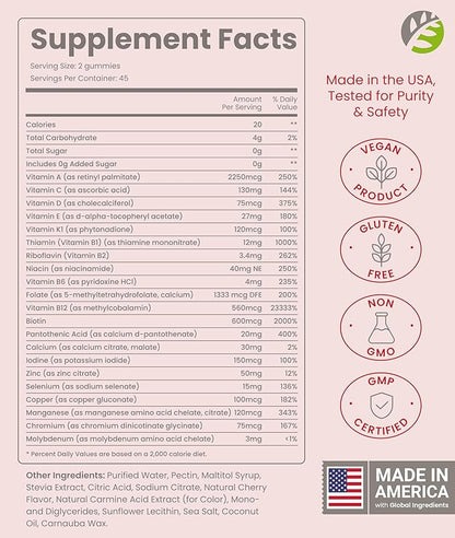 BariSlim Advanced Bariatric Multivitamin Gummies - Specially Formulated Bariatric Vitamins for Patients After Weight Loss Surgery - Supports Energy & Immune Health | Strawberry (90 Vegan Gummies)
