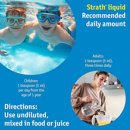 Strath Nutritional Yeast Liquid Syrup 8.4 Oz - Vegetarian, Lactose Free, Artificial Additive Free - Digestive Support, Nutrient Absorption - Unflavored Daily Supplement - Prebiotic and Postbiotic