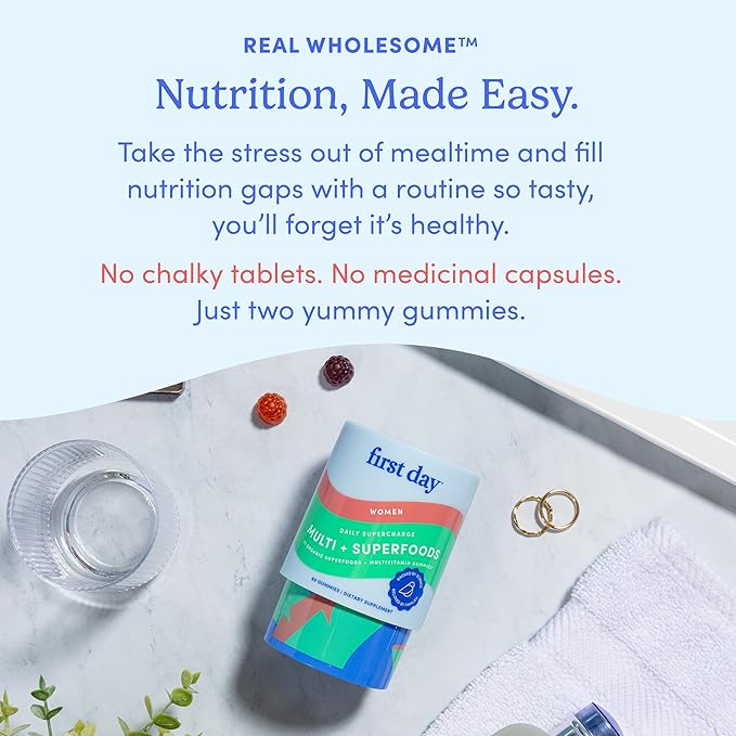 FIRST DAY Womens Multivitamin & Teens Multivitamin Gummies Bundle – Daily Multivitamin for Women, Teen Multi Vitamins for Girls & Boys 12-17, Vegan, Non-GMO