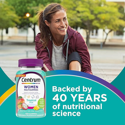 Centrum Women’s Multivitamin Gummies, Immune, Energy, Healthy Appearance Support, 100 Count, 50 Day Supply