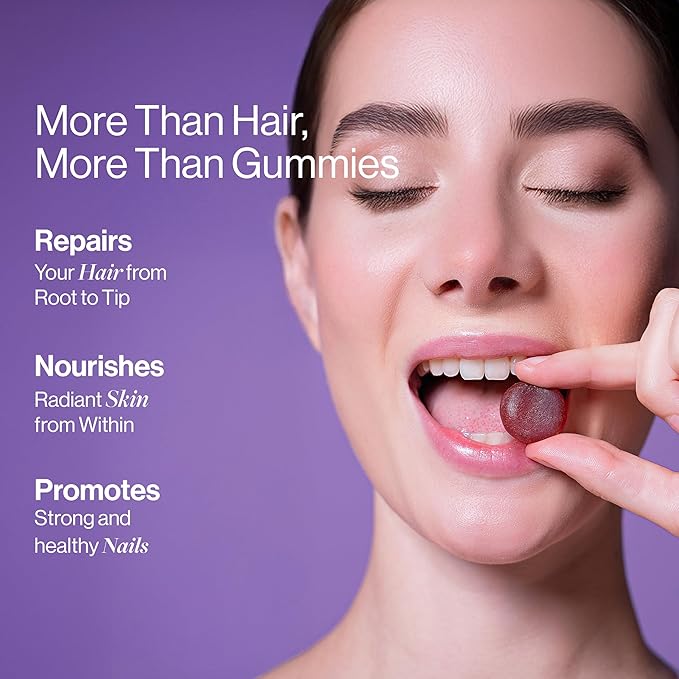 Be Bodywise Biotin Hair Growth Gummies for Women I Sugar Free I Hair Skin and Nails Vitamins I Biotin, Zinc, Folic Acid, Vitamin C, Keratin & Multivitamin I 100% Vegan, Gluten Free I 60 Day Pack