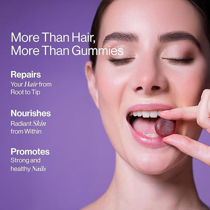 Be Bodywise Biotin Hair Growth Gummies for Women I Sugar Free I Hair Skin and Nails Vitamins I Biotin, Zinc, Folic Acid, Vitamin C, Keratin & Multivitamin I 100% Vegan, Gluten Free I 60 Day Pack