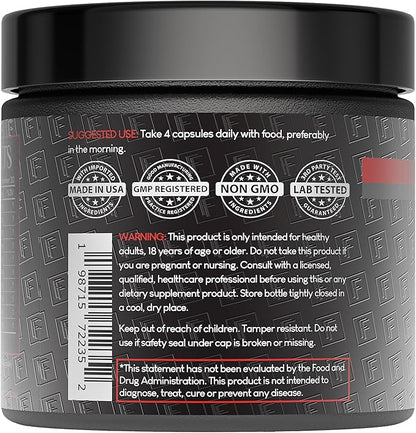 Heart of Steel: 10-in-1 Metabolic Maximizer Nitric Oxide Supplement, Blood Pressure Support, L Arginine, L Citrulline Natural Pre-Workout: Energy Management 120 Count