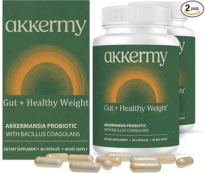 Akkermansia Probiotic for Appetite & Craving Control | Increases GLP-1 & Boosts Healthy Weight | 120 Day Supply | Made in USA | Bacillus Coagulans, B2, D3 & Chromium |SIBO Friendly, Vegan, Gluten Free