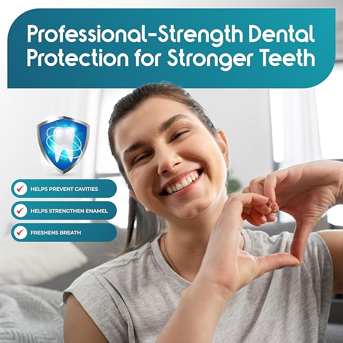 ioRinse AC Anticavity Fluoride Mouthwash - Alcohol-Free Molecular Iodine Mouth Wash Fights Tooth Decay & Protects Enamel - Safe Mint Rinse for Sensitive Mouths - Potent Bad Breath Protection