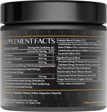 Gut Intellect 10-in-1 Microbiome Maximizer with Probiotics, Prebiotics, Enzymes, Berberine, Ginger, Mint, Supports Digestion & Brain-Gut Health (2 Month Supply, 120 Capsules)
