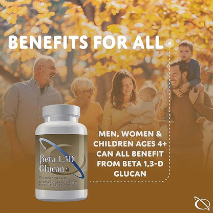 Immune Support Supplement Highly Purified Beta Glucan 100 mg per Capsule (beta-glucan Fiber) (Pack of 3)