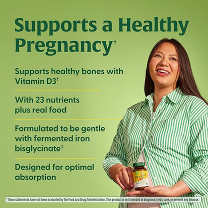 MegaFood Baby & Me 2 Prenatal Multi Vitamins - Prenatal Vitamins for Women with Choline, Methyl Folate & Iron, Vegetarian, Gluten-Free, Pre Natal Multivitamin for Women - 120 Tablets, 60 Servings