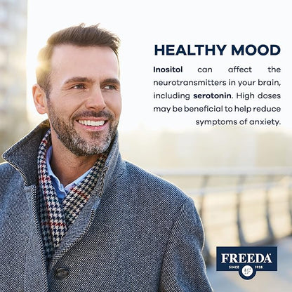 FREEDA Pure Inositol Powder – Myo-Inositol for Mood & Hormone Balance, Kosher, Vegan, Gluten-Free, No Additives, Easy-to-Mix (16 oz, 500 Servings) – Supports PCOS & Fertility