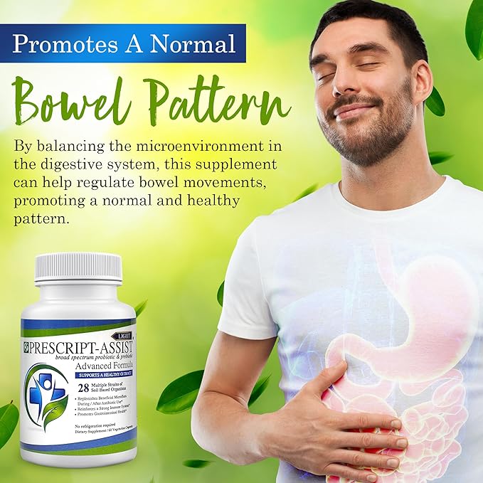Light - 28 Strains Soil Microflora Probiotic and Prebiotic for Children & Adults with Advanced Formula - Soil Based Probiotics for Gut Health - No Refrigeration Needed, 60 Caps
