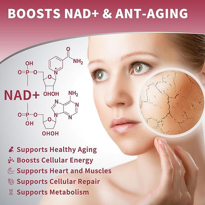 (2 Packs) NAD Gummies Supplement for Women & Men, Pure 500mg Liposomal NAD - Cell Regeneration, Energy & Metabolism Support, Vegan,Sugar Free，Additives Free, 120 Counts,Blueberry Flavor