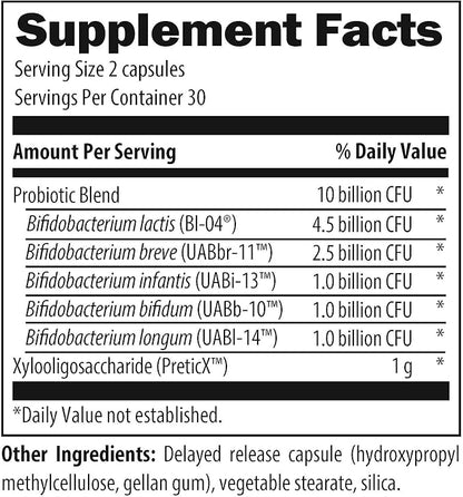 Designs for Health PrebioMed XOS - Prebiotic + Probiotic Blend with 10 Billion CFU Bifidobacteria - Adult Probiotic Supplement to Support Digestion + Healthy Gut (60 Capsules)