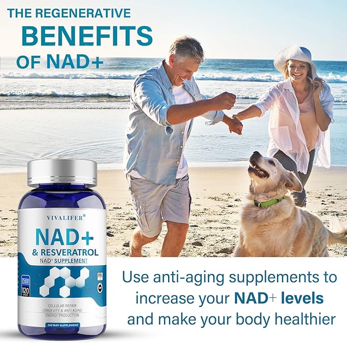 NMN Supplement Alternative 1500 mg - 120 Capsules (40 Day Supply) High Purity NAD+ & Resveratrol for Anti-Aging, Antioxidant Support, Energy & Focus Boost