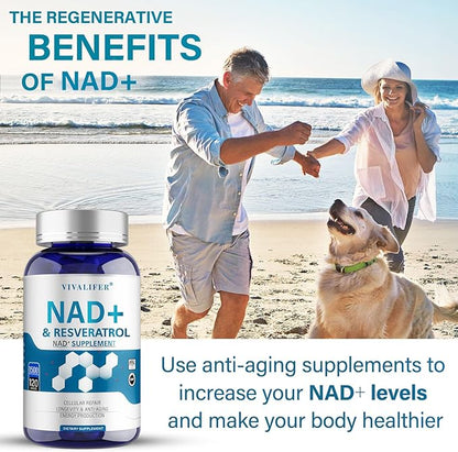 NMN Supplement Alternative 1500 mg - 120 Capsules (40 Day Supply) High Purity NAD+ & Resveratrol for Anti-Aging, Antioxidant Support, Energy & Focus Boost