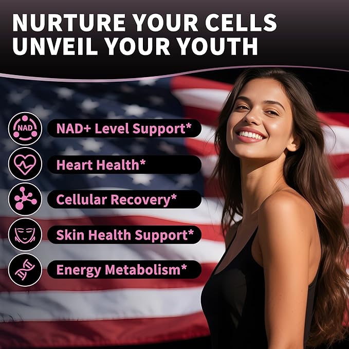 NAD+ Gummies, Liposomal NAD Supplement for Women, Ultra High Absorption Pure 500mg NAD Plus Gummies - Supports Cellular Renewal, Energy and Radiant Skin Health - Blueberry Flavor