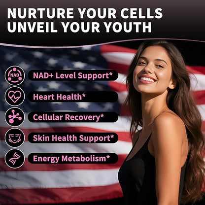 NAD+ Gummies, Liposomal NAD Supplement for Women, Ultra High Absorption Pure 500mg NAD Plus Gummies - Supports Cellular Renewal, Energy and Radiant Skin Health - Blueberry Flavor