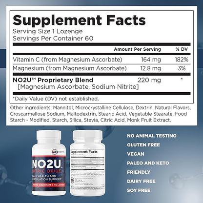 Bryan NITRICEUTICALS - Natural Nitric Oxide Supplements for Men & Women - Promotes Blood Circulation, Oxygen & Nutrient Delivery, Daily Wellness Support - No Gluten or Dairy - 60 Vegan Lozenges
