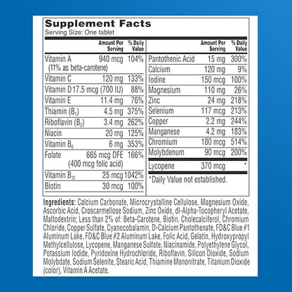 One A Day Men’s 50+ Healthy Advantage Multivitamin, Multivitamin for Men with Vitamins A, C, E, B6, B12, Calcium and Vitamin D, Tablet, 200 Count (Pack of 1)