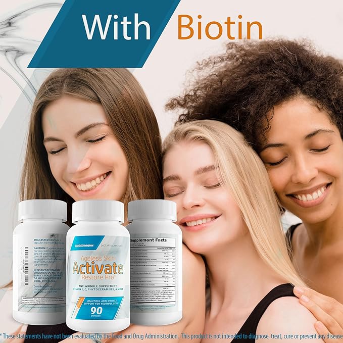 Ageless Skin Activate Restore Pro - Our Best Anti Aging Supplement - Ageless Brain & Body Reactivate Anti Aging Pills - Anti Ageing Re Activate Capsules - Anti Age Youth Reactivate Skin Supplement