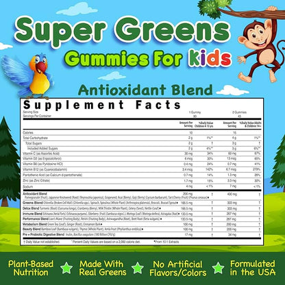 Infusions Super Green Gummies for Kids 180 Count Soft and Delicious - 2 Pack