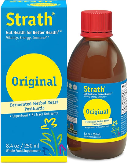 Strath Nutritional Yeast Liquid Syrup 8.4 Oz - Vegetarian, Lactose Free, Artificial Additive Free - Digestive Support, Nutrient Absorption - Unflavored Daily Supplement - Prebiotic and Postbiotic
