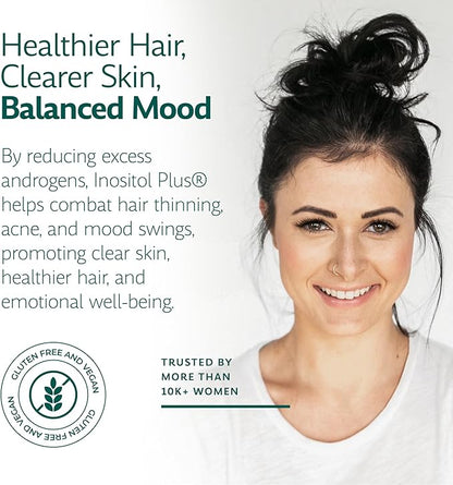 Inositol Plus Supplement for Women | Ovarian Health, Hormone Balance, Fertility, Ovulation | 40:1 Myo-Inositol D-Chiro & 12 Ingredients | Developed by Medical Doctor | 120 Capsules