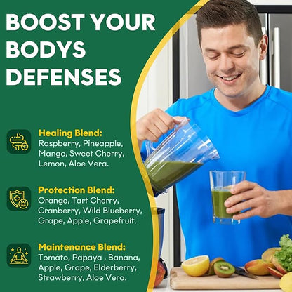 Fruits and Veggies Supplement (30 Day Supply) Powerfull Blend of 39 Whole Fruits and Veggies, Fills Nutritional Gaps, Get Energy, Well-being. USA Made Non-GMO/Vegan/Gluten Free. Packaging May Vary