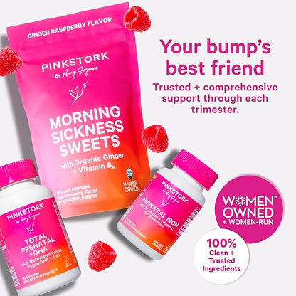 Pink Stork Choline - 550 mg Choline Bitartrate from VitaCholine for Pregnant + Postpartum Moms - Prenatal Vitamin for Fetal Cognitive Health + Breast Milk Quality - 1 Capsule Daily, 30 Count