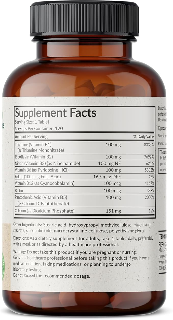 Futurebiotics Super B 100 Sustained Release Vitamin B Complex Non-GMO, 120 Vegetarian Tablets