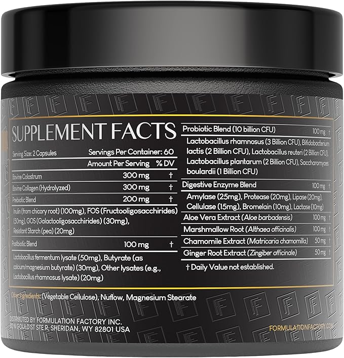 Gut Intellect 10-in-1 Microbiome Supplement, Prebiotics, Probiotics, Postbiotics, Colostrum, Collagen, Aloe Vera, Chamomile, Ginger, Enzymes, Digestive, 360 Cap (3 Pack)