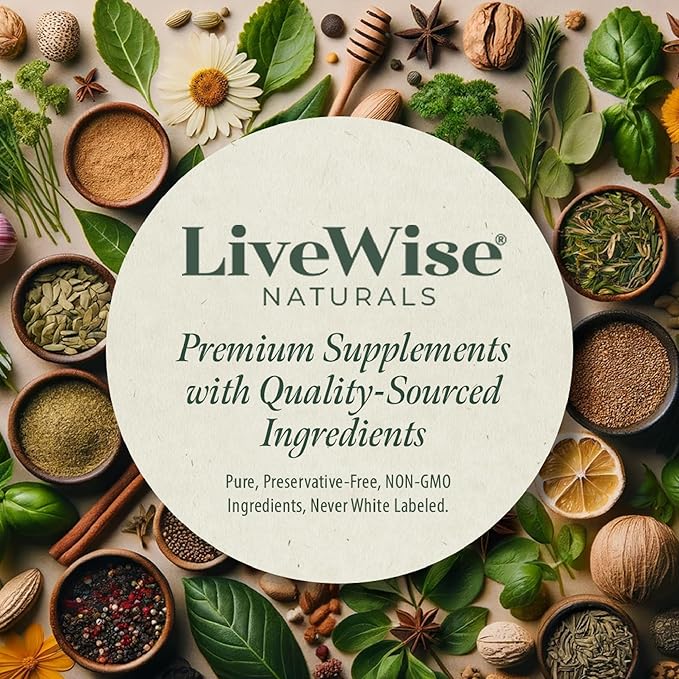 LiveWise Naturals Liquid Vitamin B12 Drops Organic Supplement with Adenosylcobalamin & Methylcobalamin – Easy to Absorb, Gluten-Free, Dairy-Free, for Energy & Wellness, Sublingual Formula -1 Fl Oz