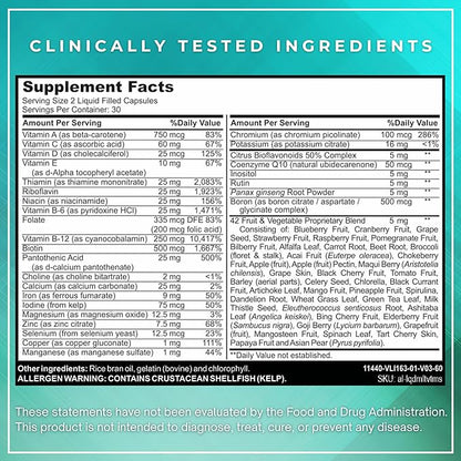 Liquid Multivitamin Complete – 25+ Vitamins & Minerals with 42 Superfood Extracts – Halal Certified – Immune, Energy & Wellness Support – 60 Liquid Capsules – Made in USA